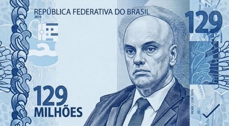 Nota de 129 milhões contendo Alexandre de Moraes